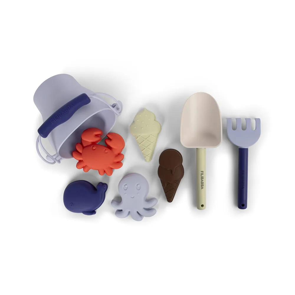 Filibabba Strandset i silikon - Blue Mix
