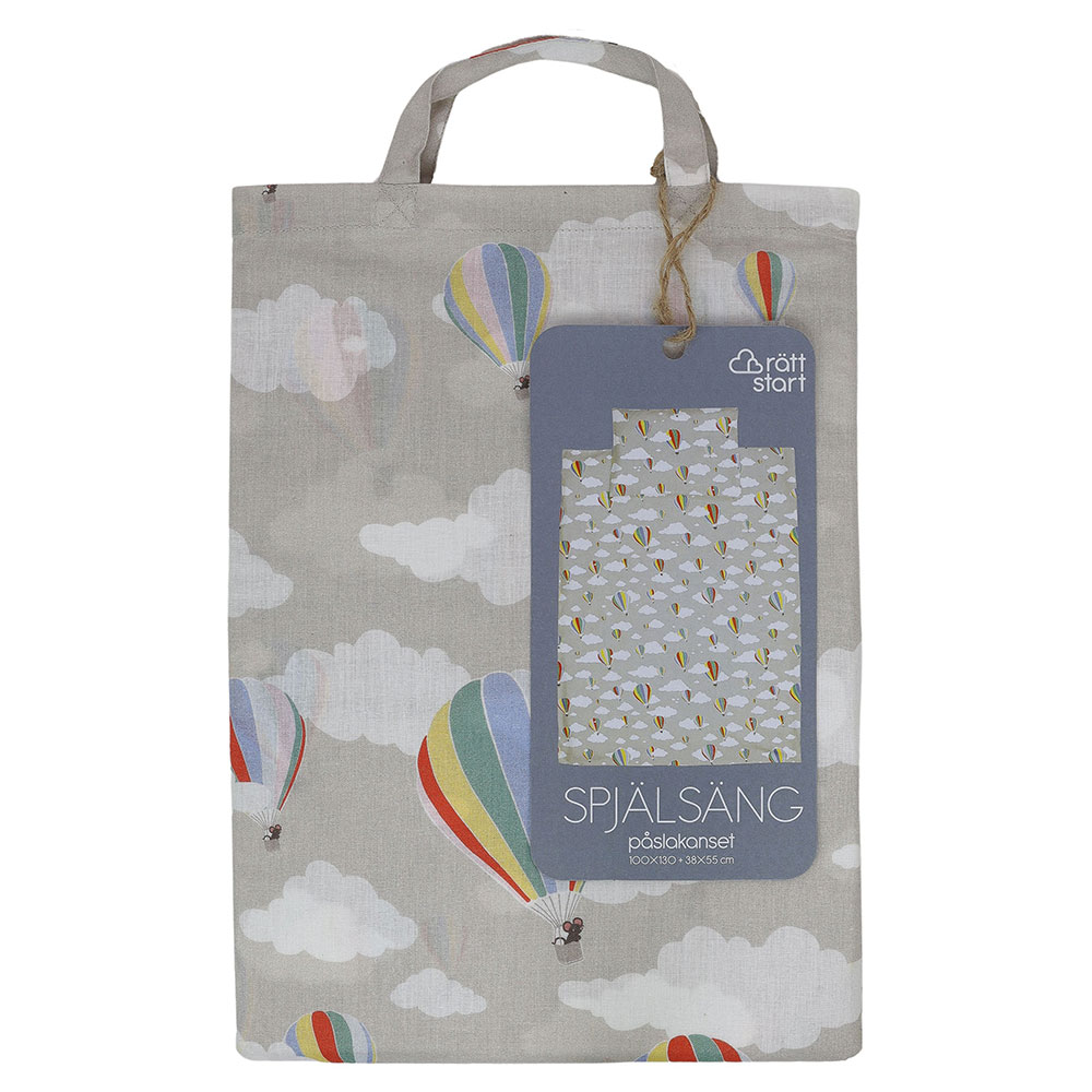 Rätt Start Luftballong Påslakanset spjälsäng greige
