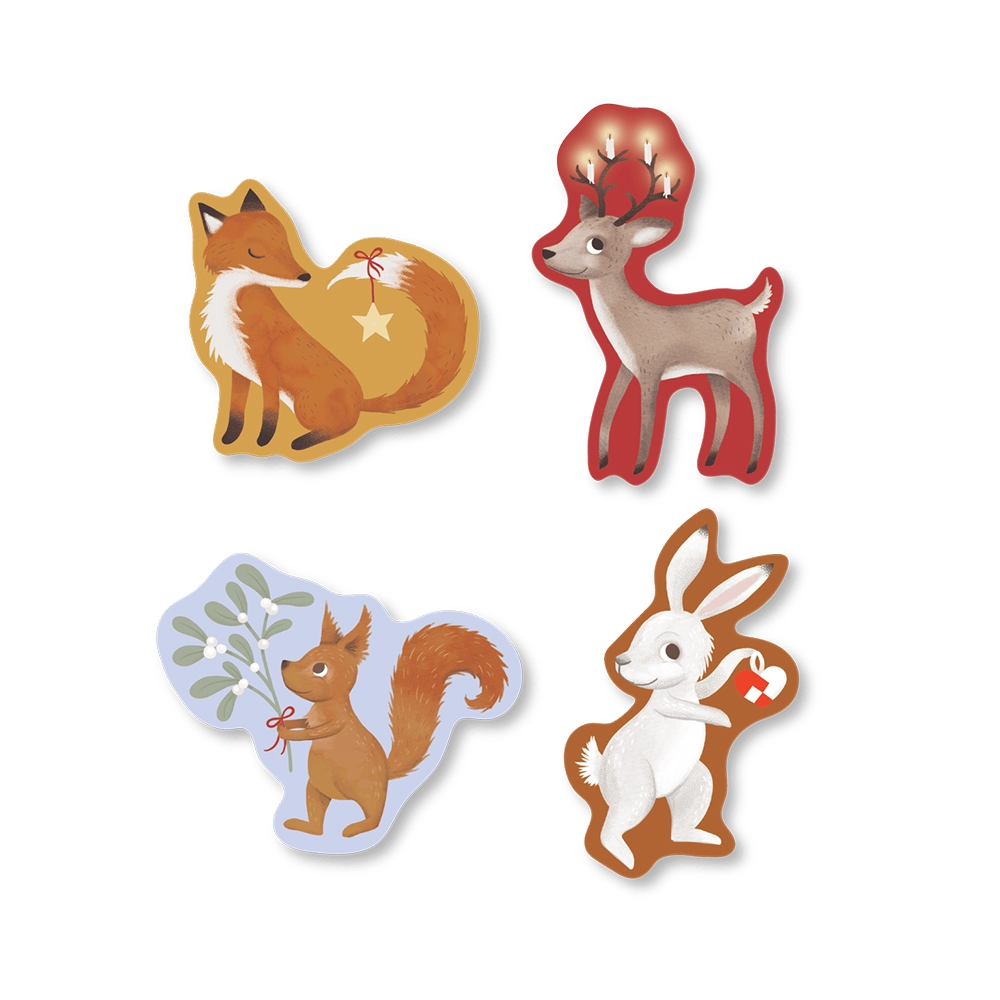 Filibabba set med 4 pussel Wonderful Winter Forest friends