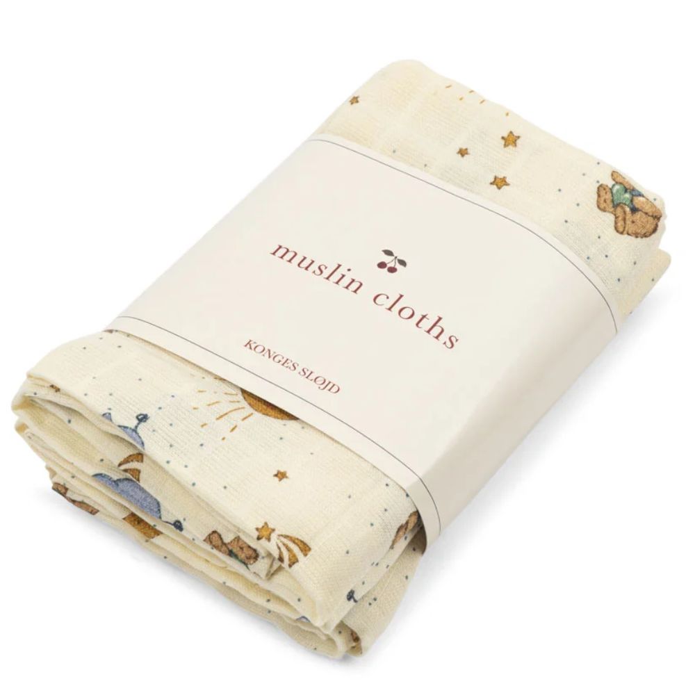 Konges slöjd 3 pack muslin cloth gots cucciolo