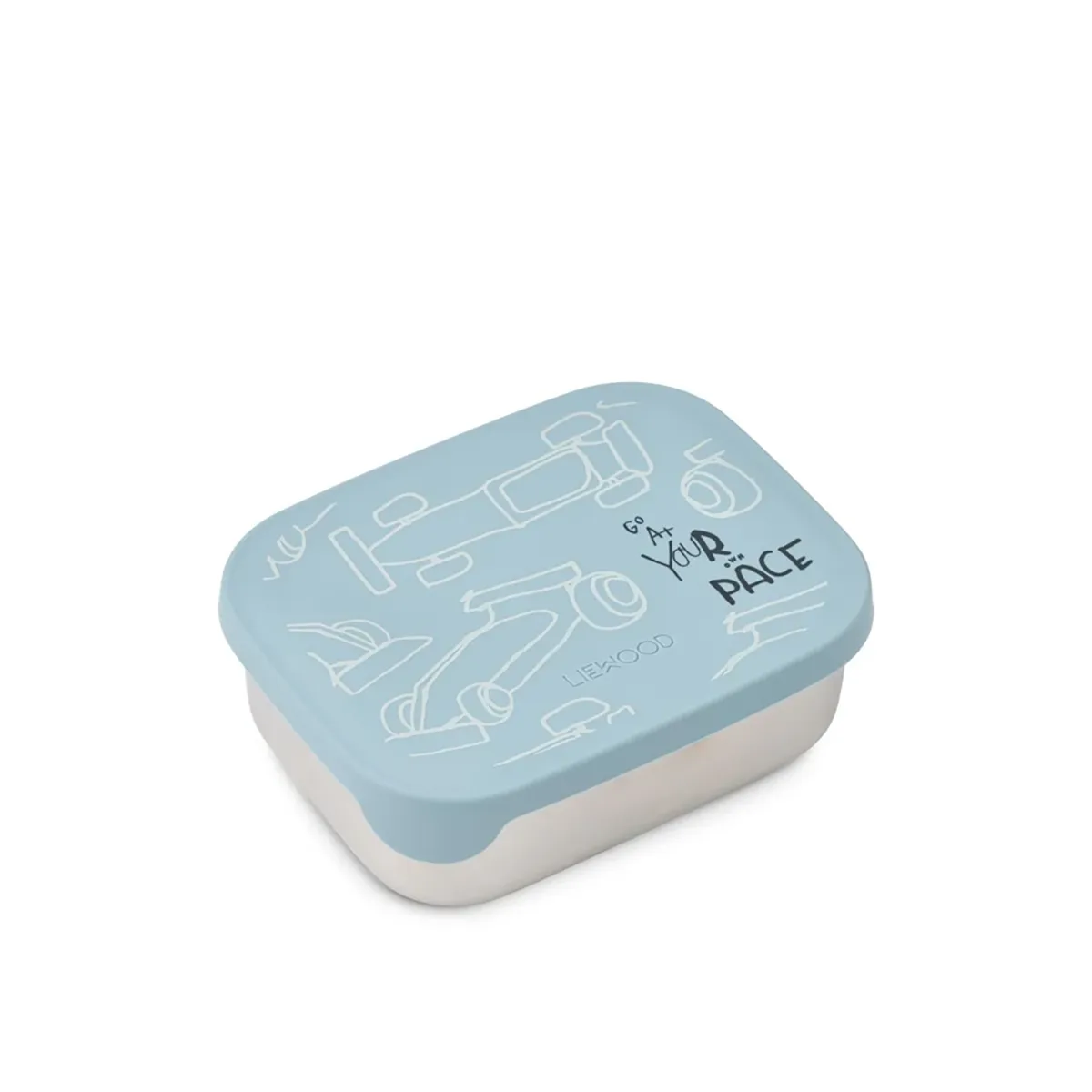 Liewood Arthur lunchlåda Race cars / Beach blue
