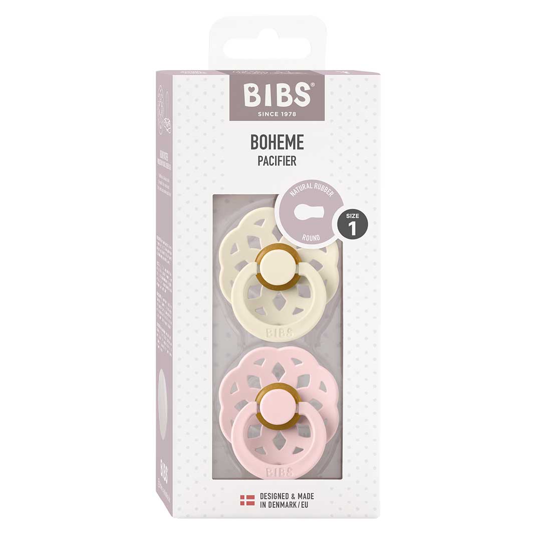 BIBS napp Boheme 2-pack 0-6m Ivory/Blossom