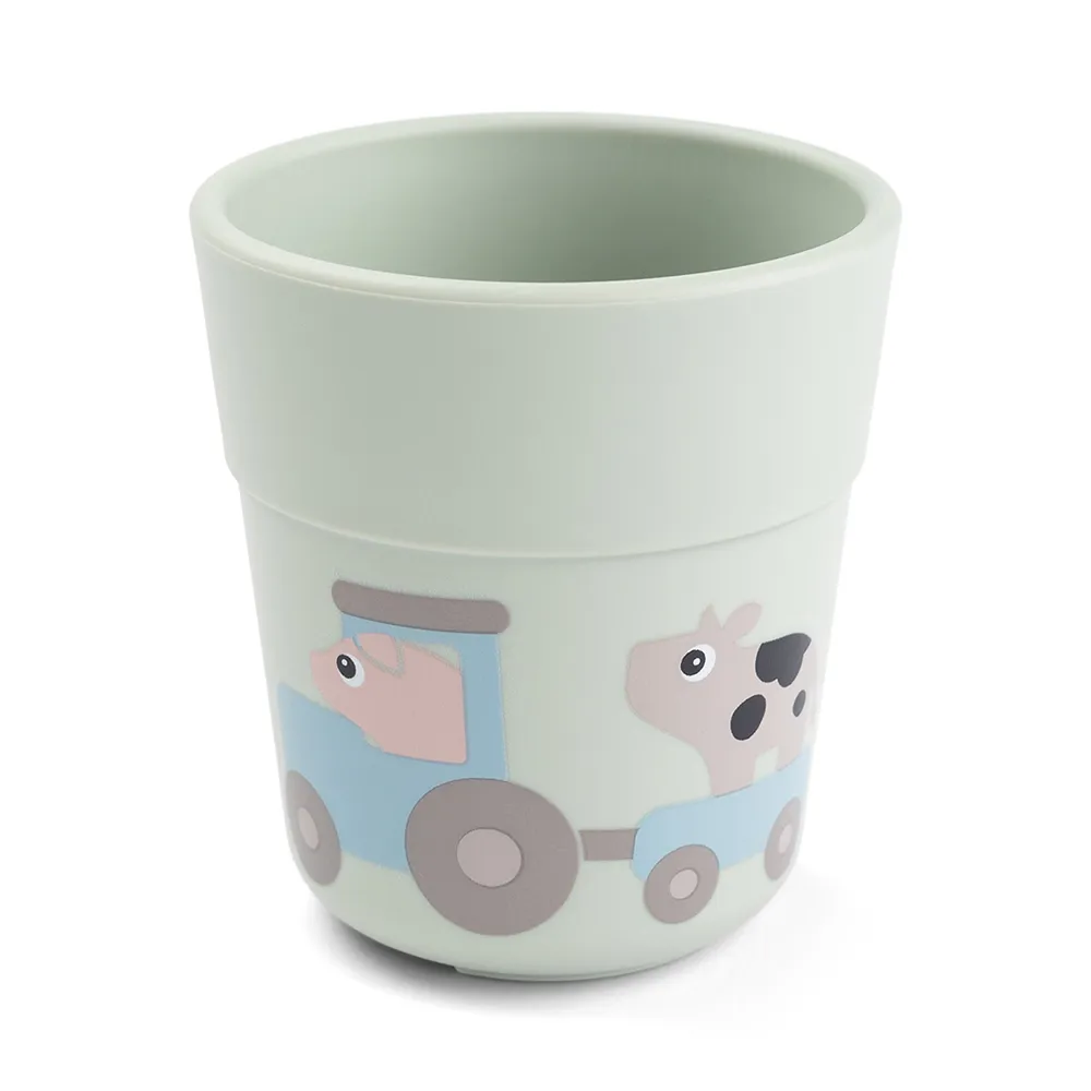 Done by Deer Foodie dinner set med sugfunktion Tiny Farm Green