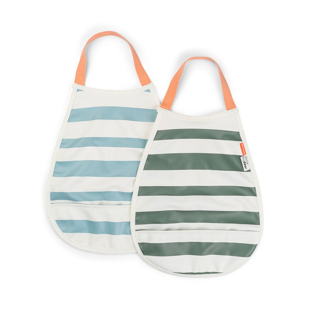 Done by Deer Pull-over haklapp 2-pack Stripes Blue/Green