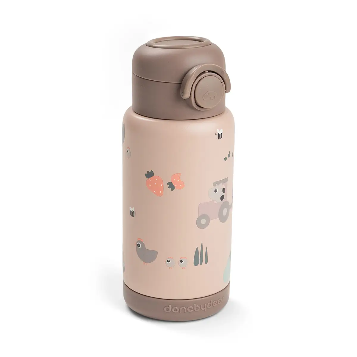 Done by Deer termosflaska med sugrör tiny farm powder 340 ml