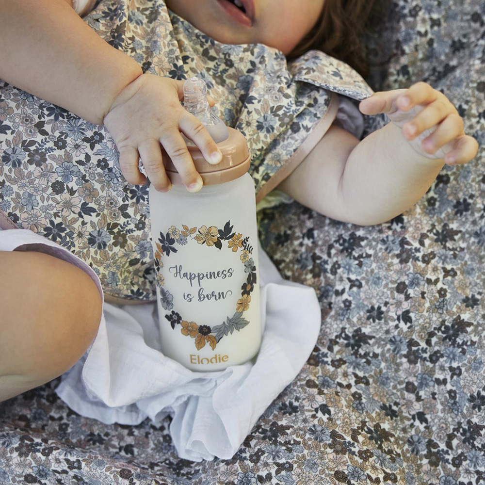 Elodie Details nappflaska i glas Blue Garden Lt Placement