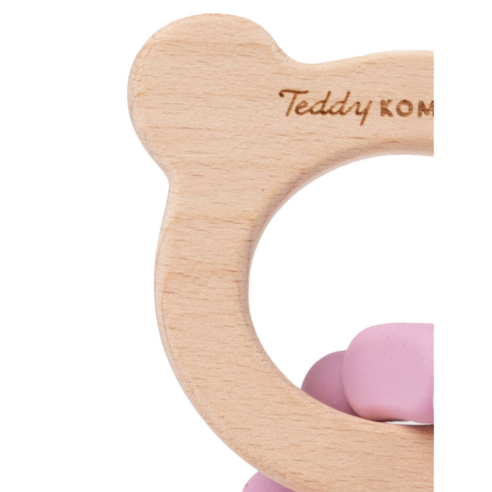 Teddykompaniet Bitring i silikon&trä dimrosa