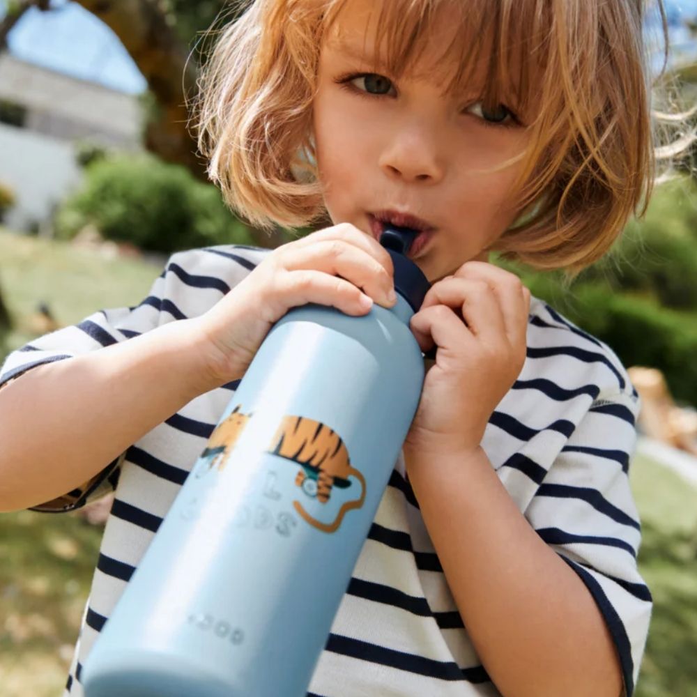 Liewood Falk Vattenflaska 500 ml Tiger / Beach blue