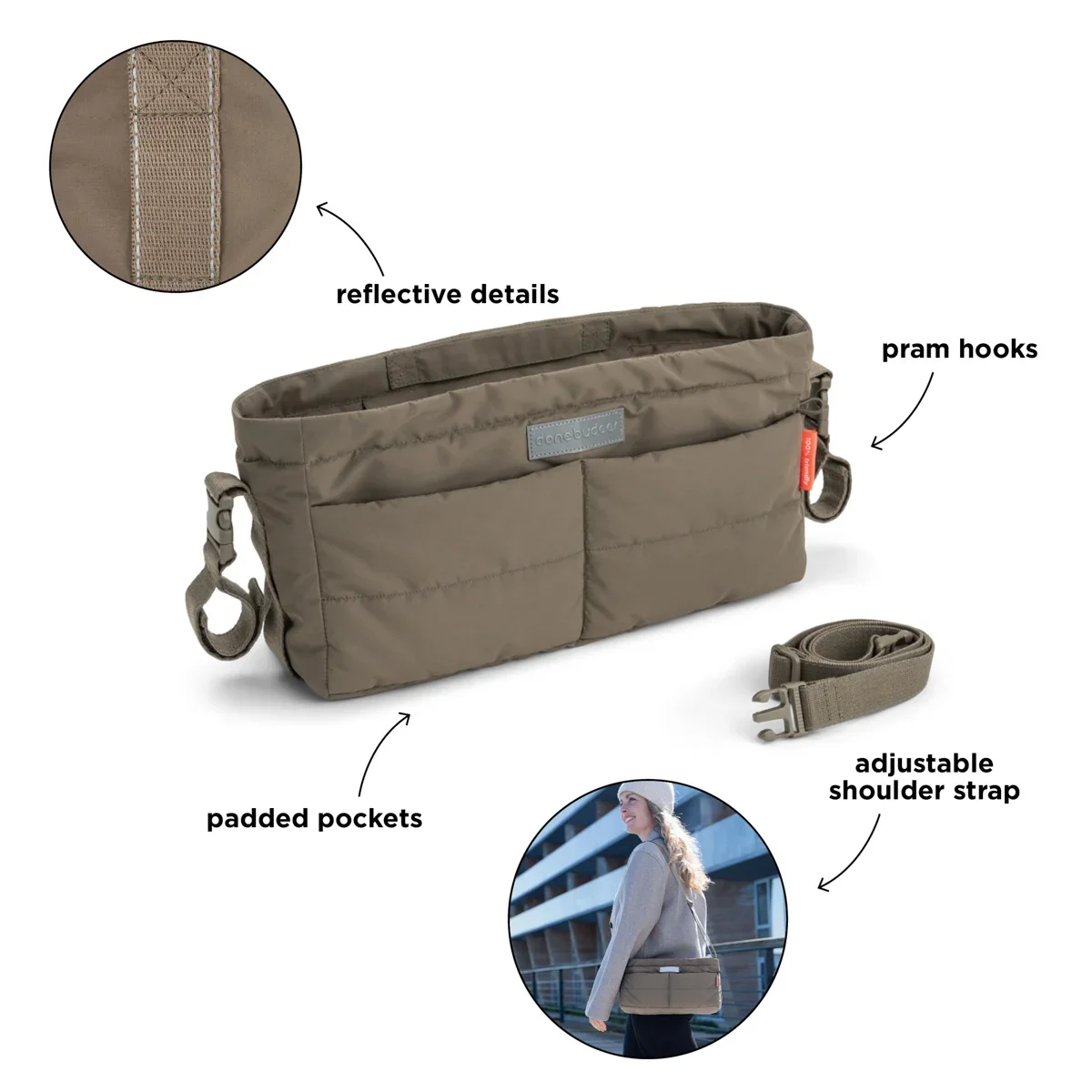 Done by Deer organiser barnvagn taupe