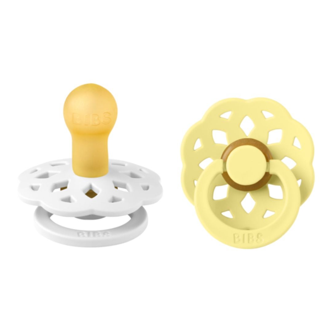 BIBS napp Boheme 2-pack 0-6m White/Sunshine