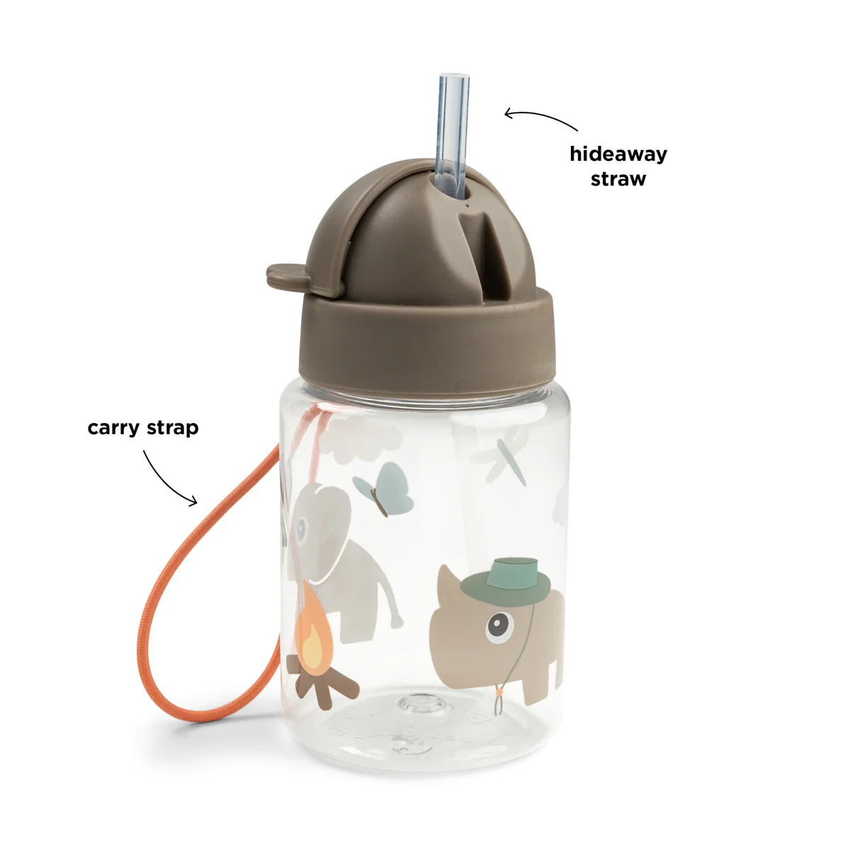 Done by Deer vattenflaska med sugrör tiny trails sand 280 ml