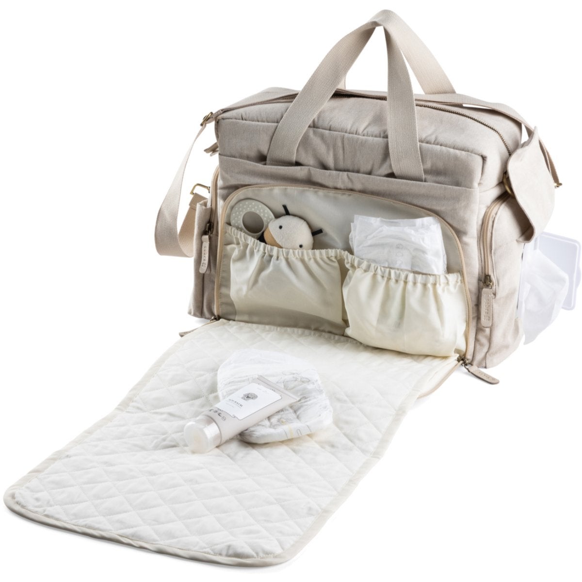 Sebra On-the-go skötväska morning beige melange
