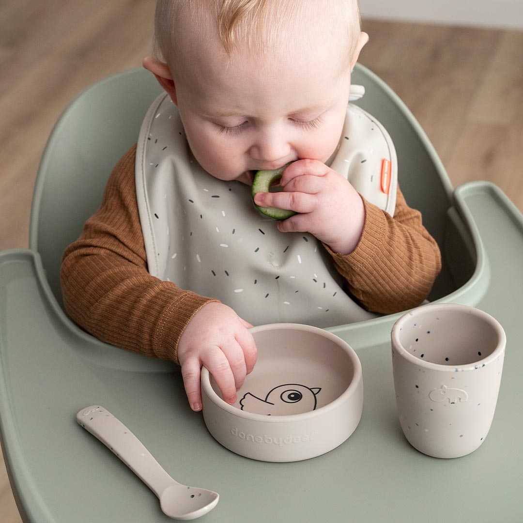 Done By Deer Silicone first meal set Birdee Sand