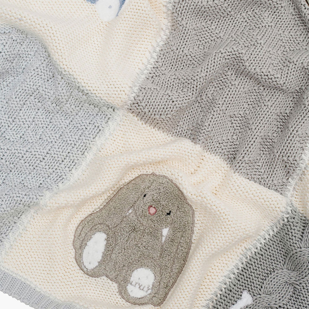 Livly Playroom Stickad Filt Blue