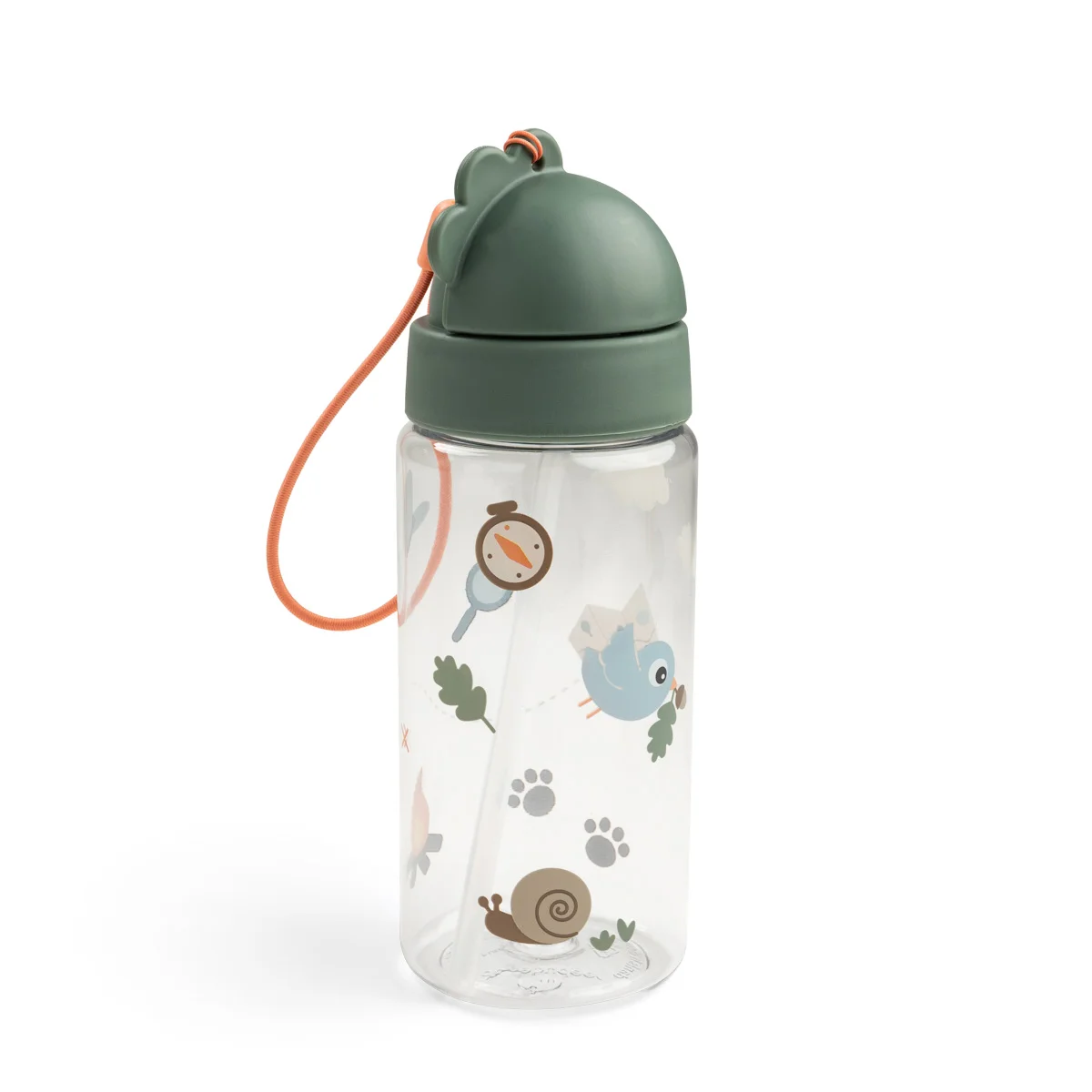 Done by Deer vattenflaska med sugrör tiny trails green 350 ml