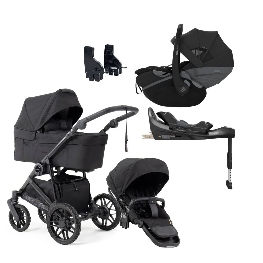 Emmaljunga Super Sonic Black Edition + Maxi Cosi Pebble Slide Pro