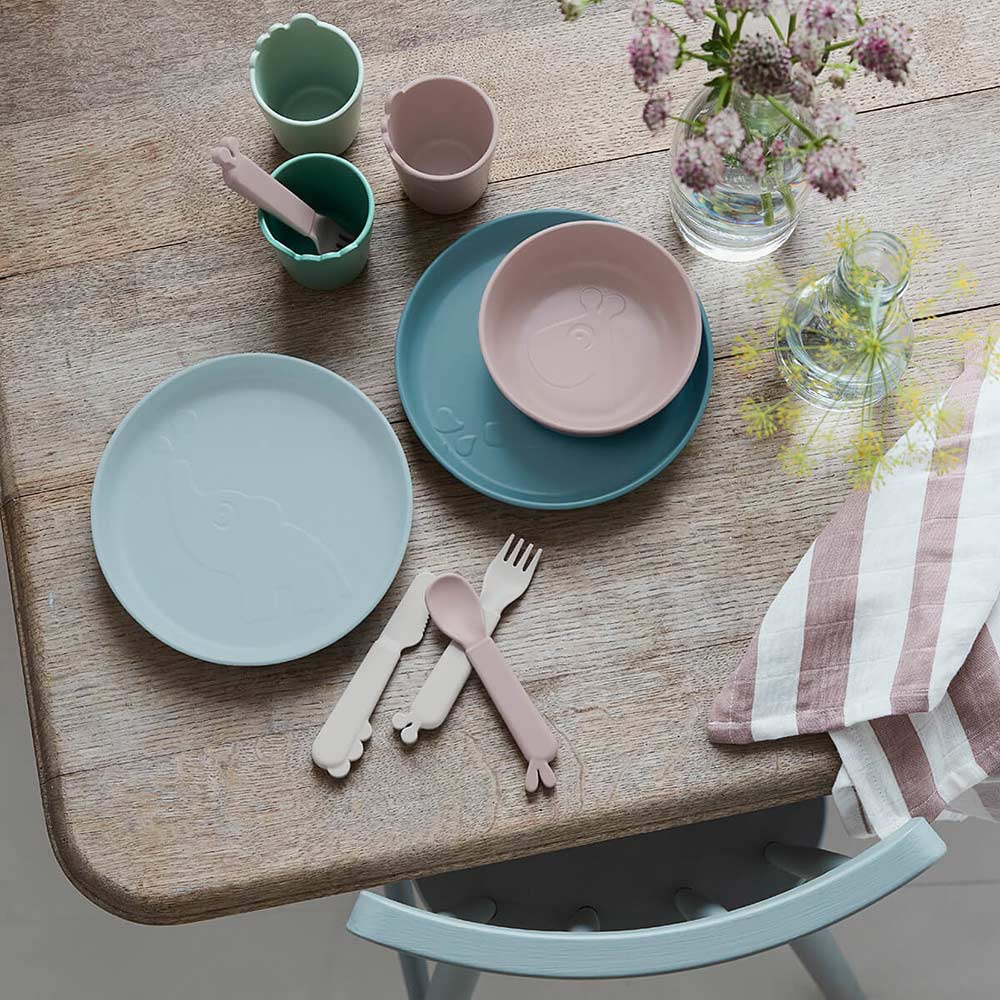 Done by Deer Kiddish bestickset Deer friends Sand