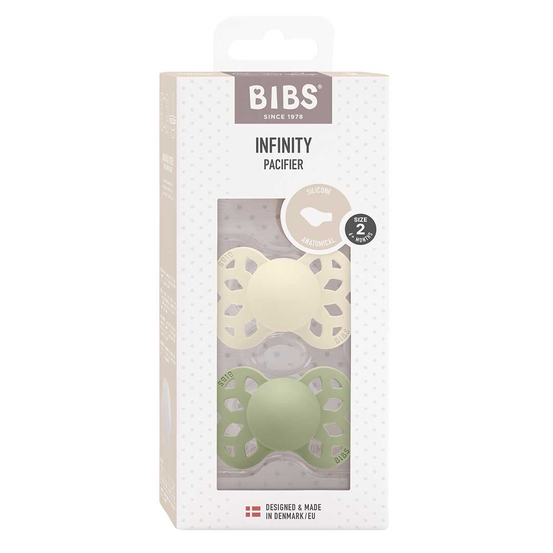 BIBS napp 2-pack infinity ivory/sage 6-18m