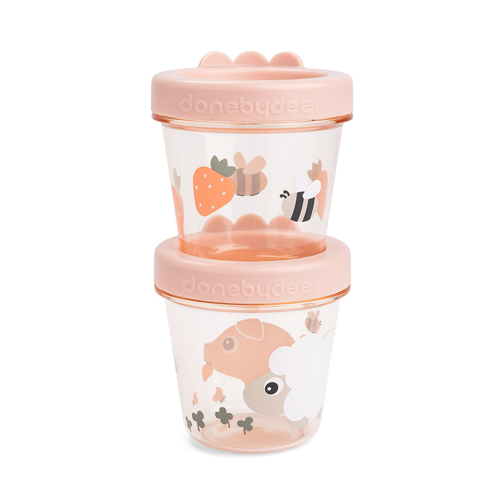 Done by Deer Baby matförvaring 2-pack Tiny farm Powder