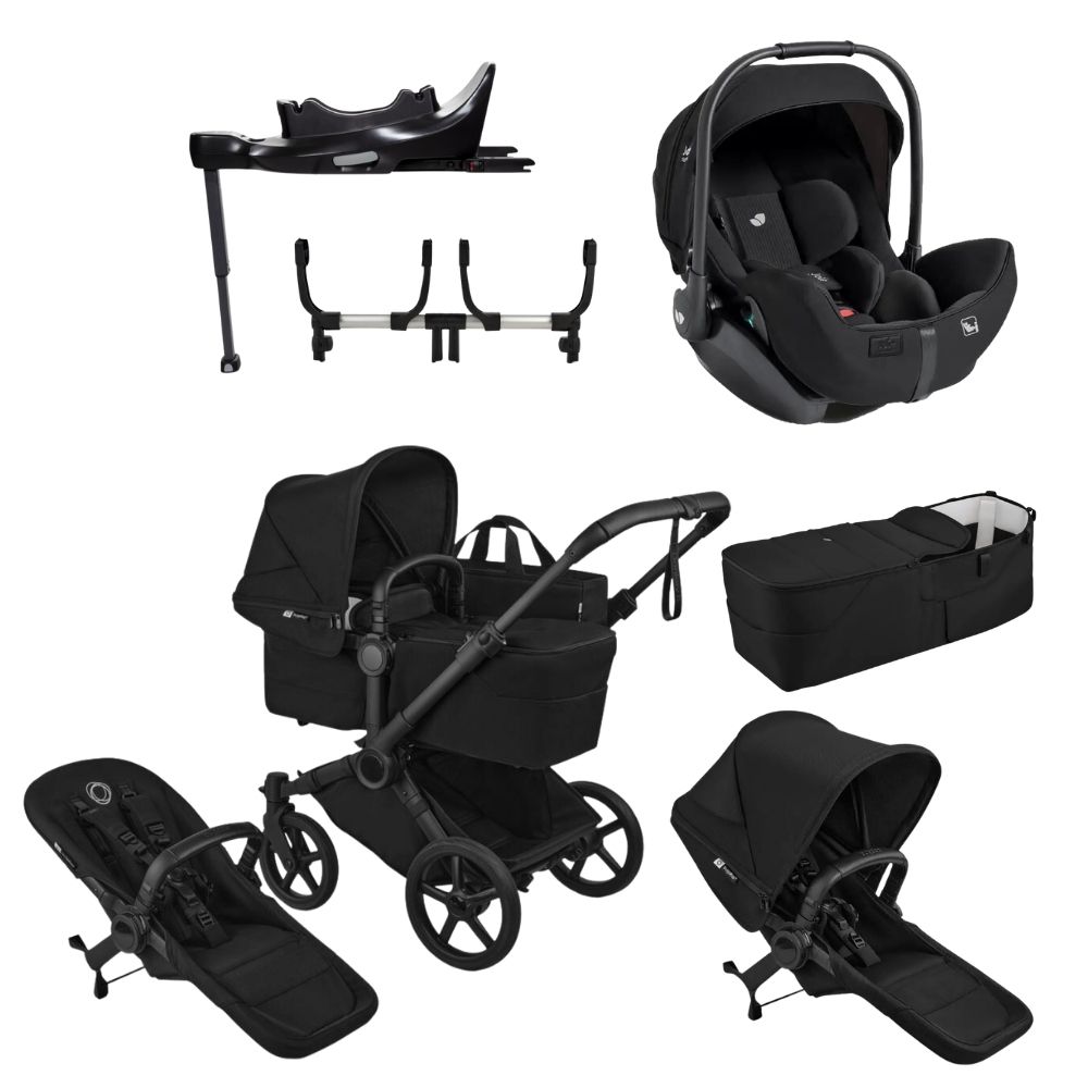 Bugaboo Donkey 6 Tvillingvagn + Joie I-Level Pro Babyskyddspaket