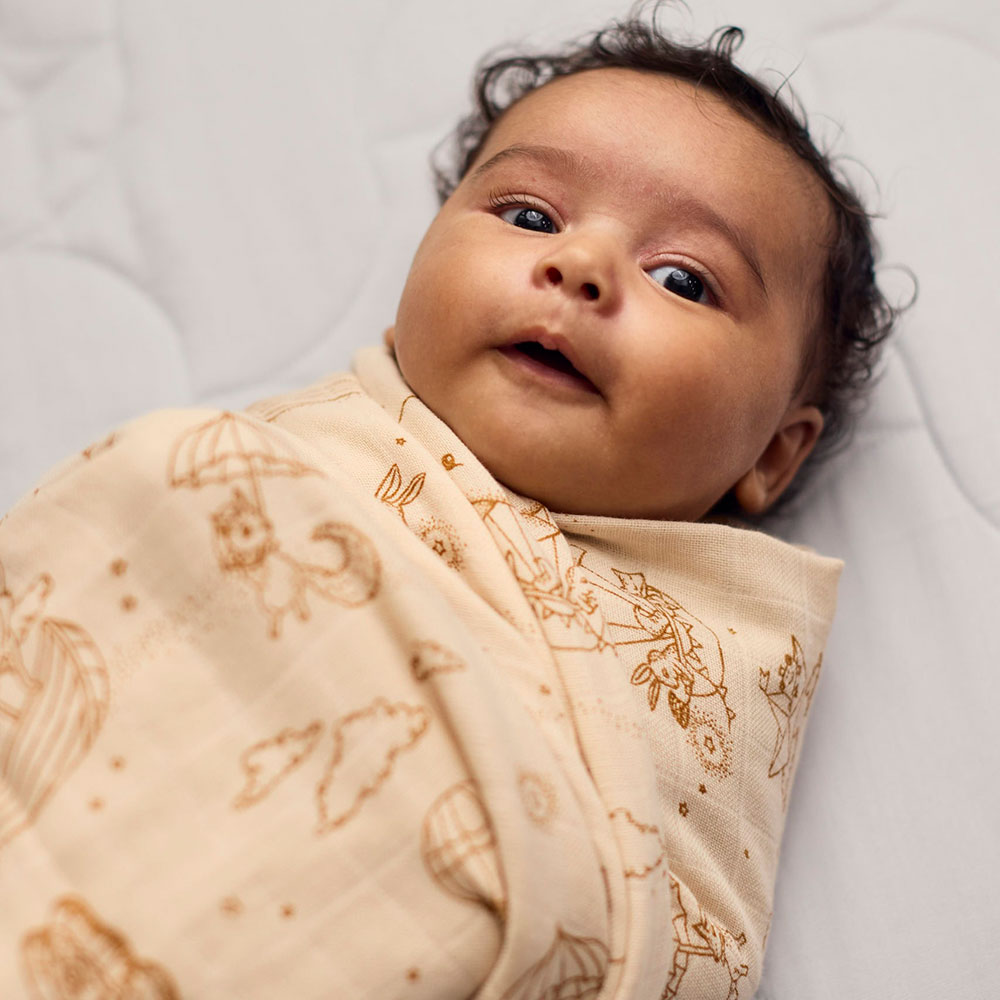 Filibabba GOTS muslinfilt 120x120 cm Dreamy Adventurers