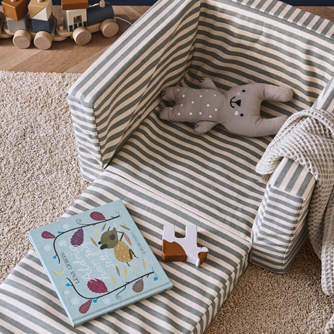 Kids Concept Vikbar Randig Fåtölj