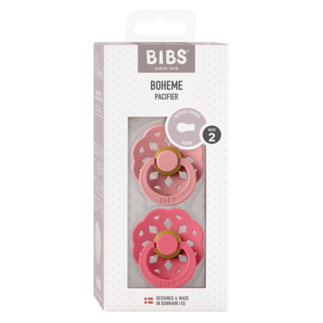 BIBS napp Boheme 2-pack 6-18m Dusty Pink/Coral