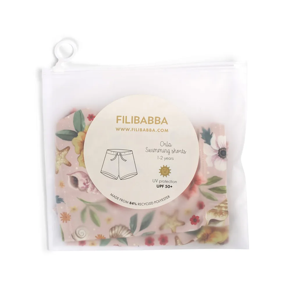 Filibabba Orla Badshorts 1-2 år - Ocean Blossom