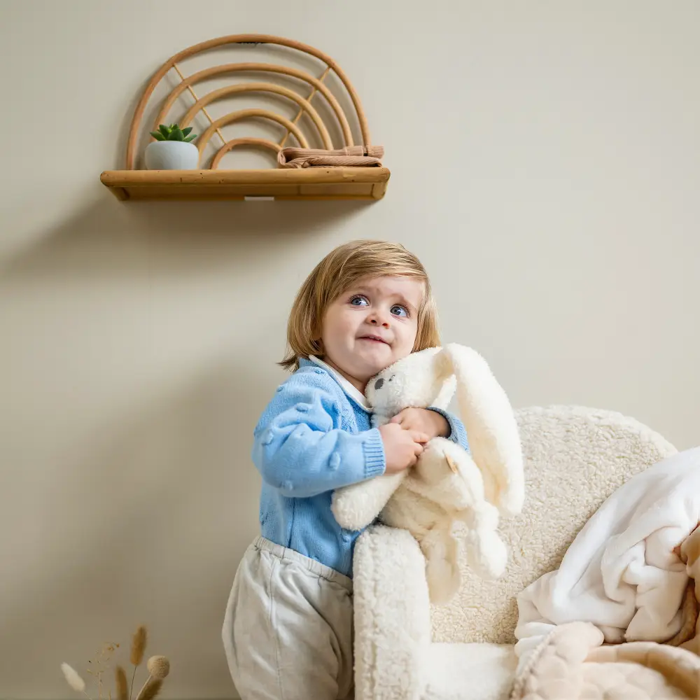 Nattou Lapidou Teddy Gosedjur Kanin Benvit