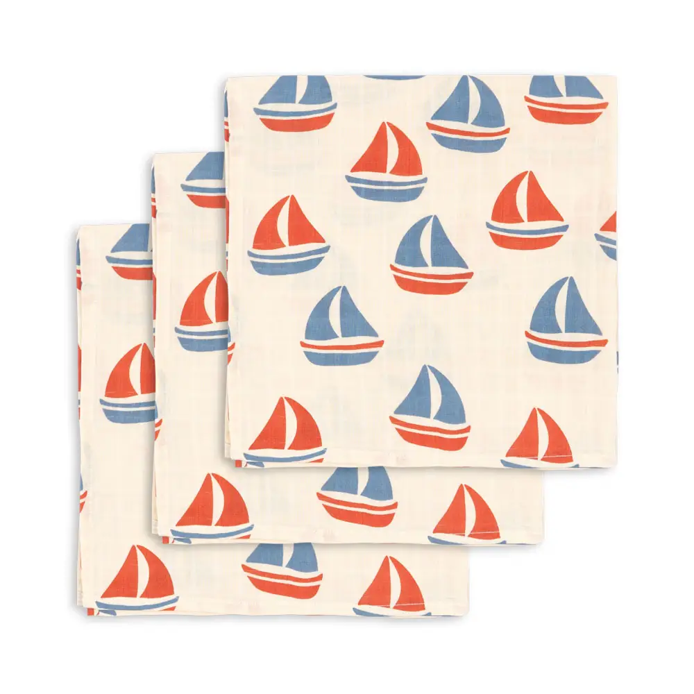 Konges Slöjd 3 Pack Muslinfiltar Gots Ahoy