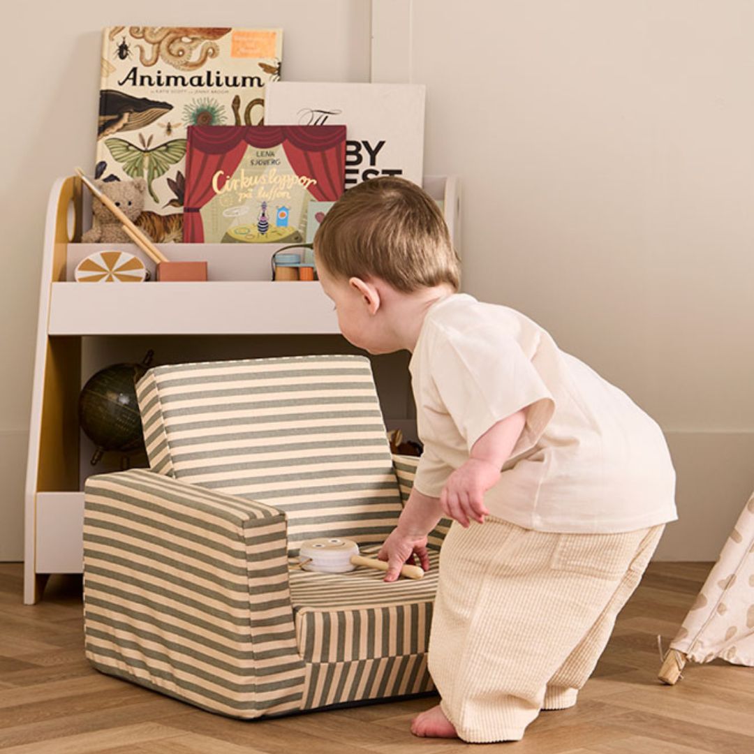 Kids Concept Vikbar Randig Fåtölj