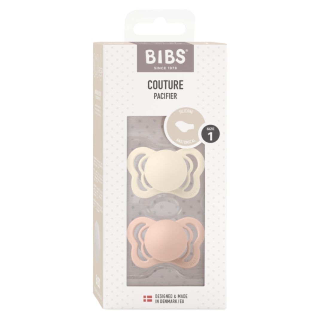 BIBS napp Couture 2-pack silikon 0-6m Ivory/Blush