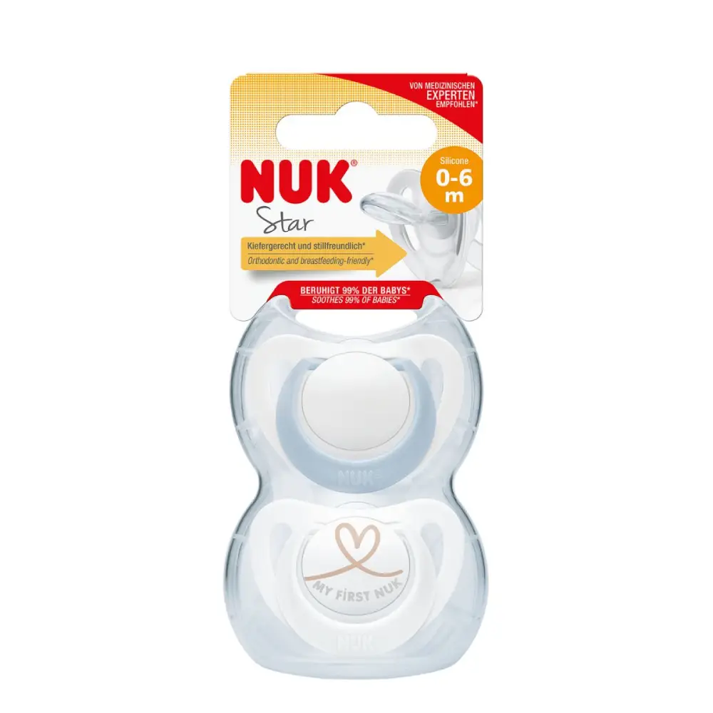 NUK Star Silicon Napp 0-6 m Blue 