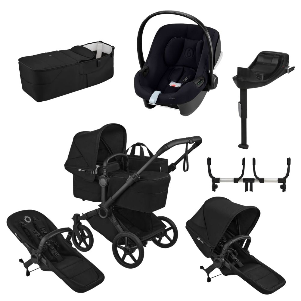 Bugaboo Donkey 6 Tvillingvagn + Cybex Aton B2 I-Size Paket