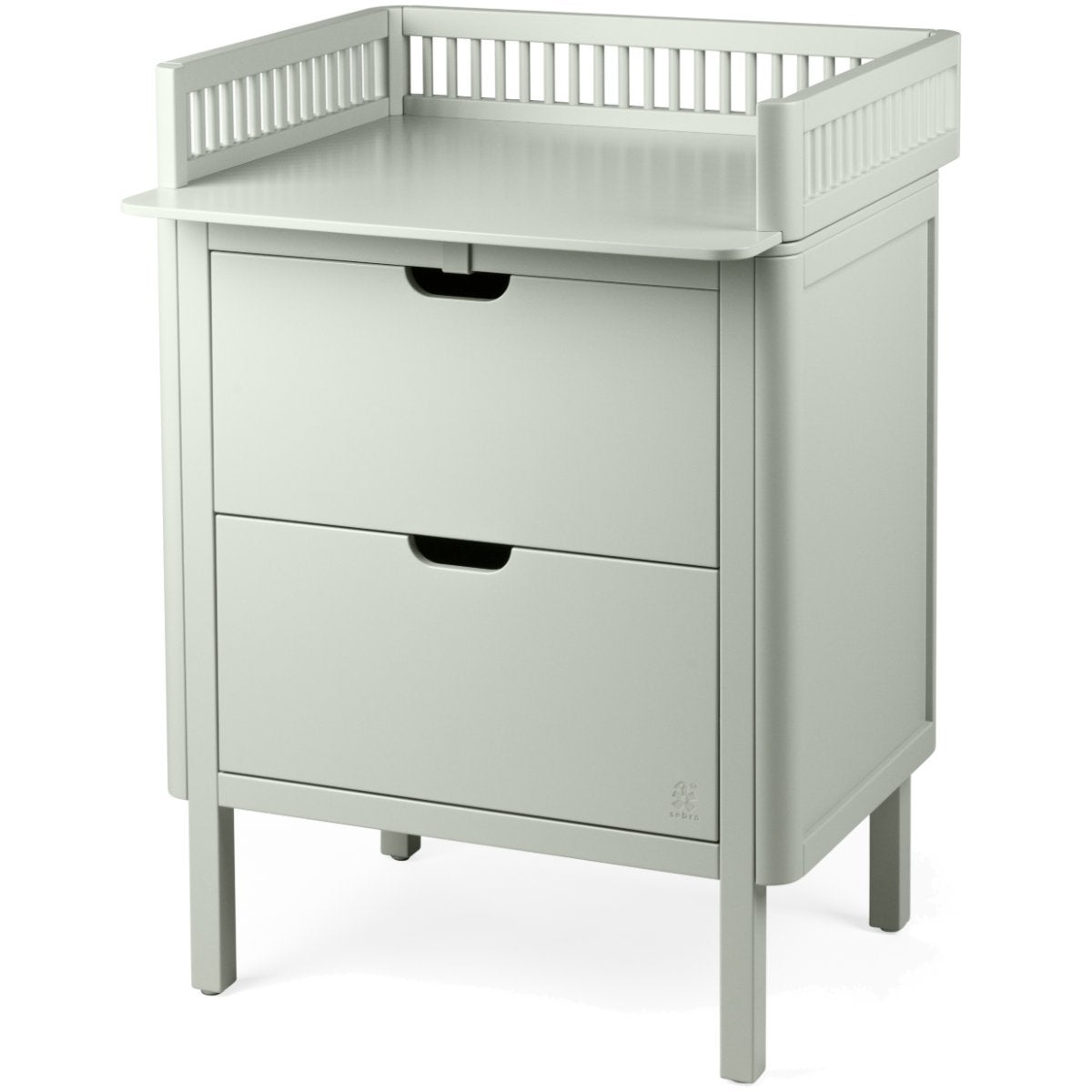 Sebra Skötbord med lådor mist green