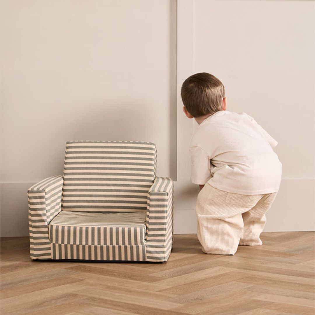 Kids Concept Vikbar Randig Fåtölj