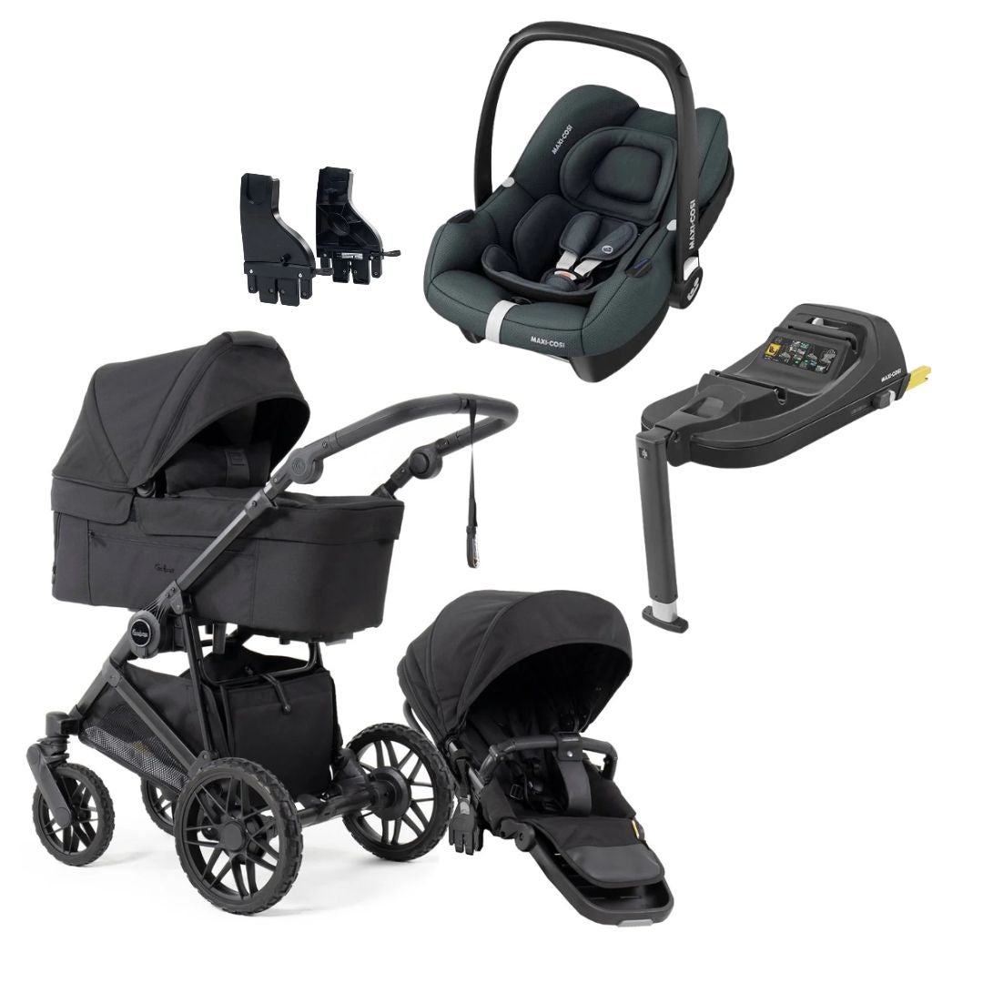 Emmaljunga Super Sonic Black Edition + Maxi-Cosi cabriofix