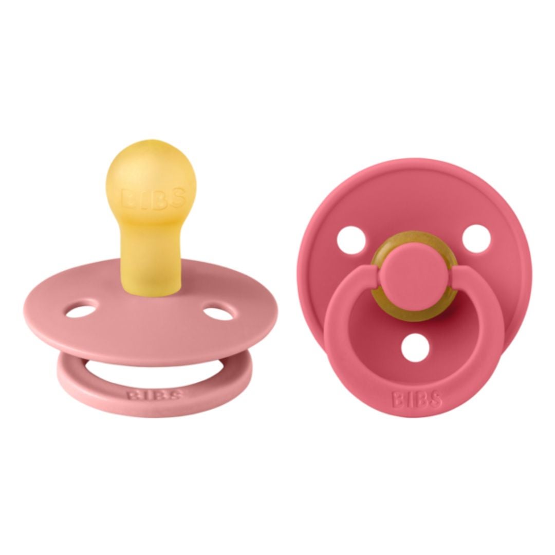 Bibs Napp 2-Pack 0-6m Dusty Pink/Coral