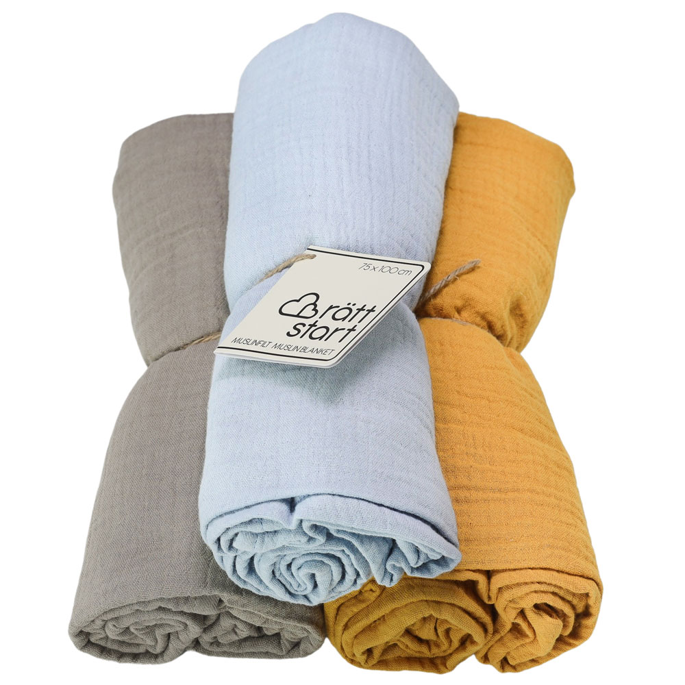 Rätt start Muslinfilt rosa