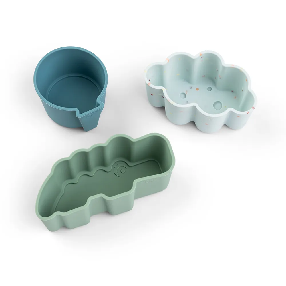 Done by Deer silikonformar 3-pack Happy Clouds Blue