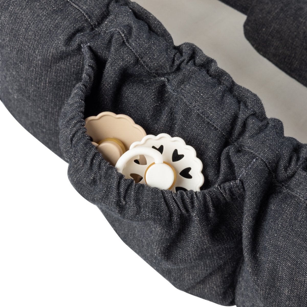 Sebra Babynest 3-i-1 med huv dark grey melange