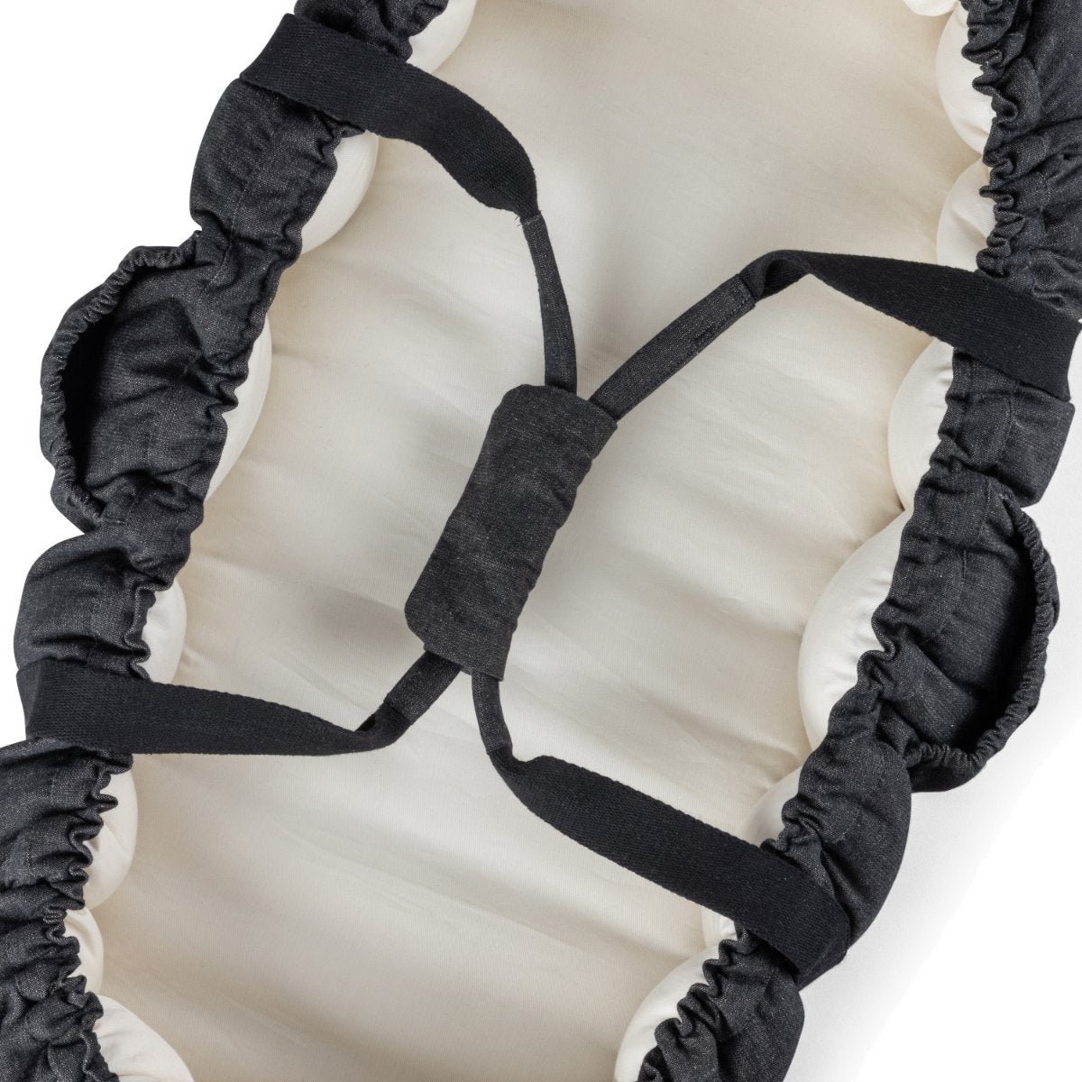 Sebra Babynest 3-i-1 med huv dark grey melange