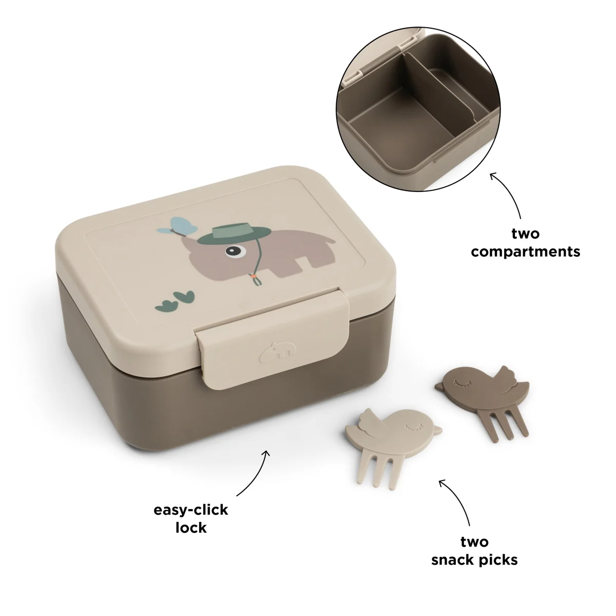 Done by Deer tiny lunch box med snackspinnar tiny trails sand