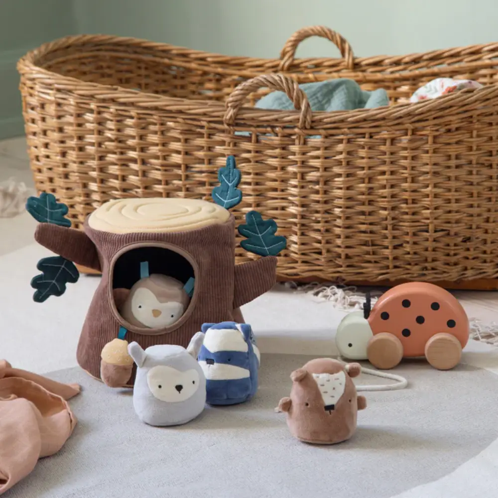 Sebra Aktivitetsleksak gömme & sök trästubbe