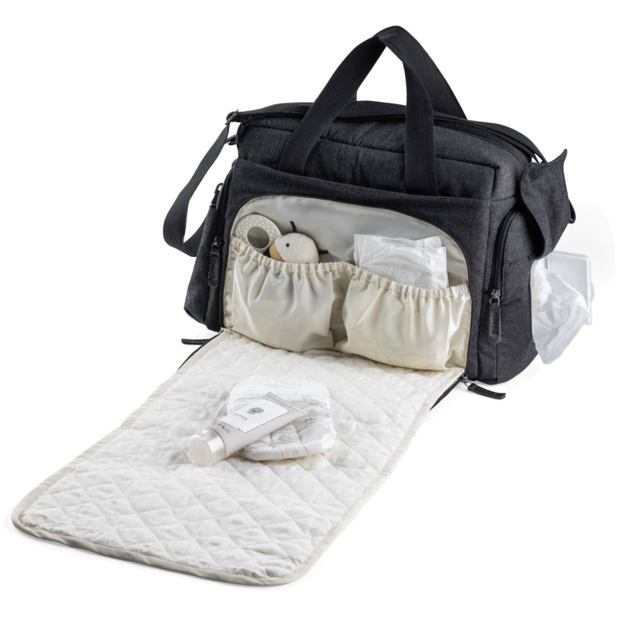Sebra On-the-go skötväska dark grey melange