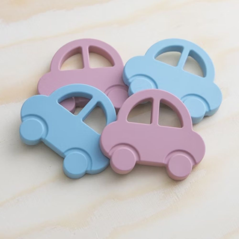 Rätt Start Bitleksak i silikon, Bil, blå