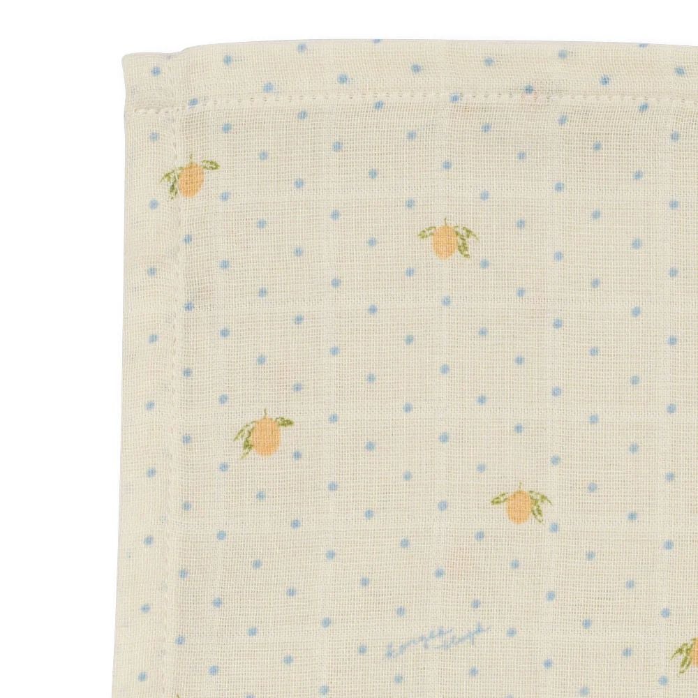Konges slöjd 3 pack muslin cloth gots lemon dot