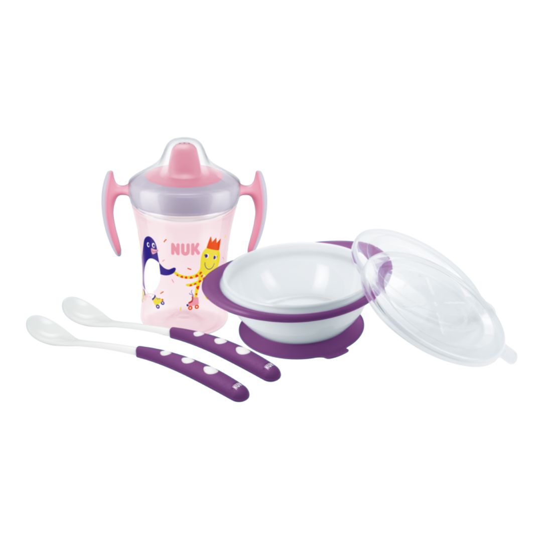 NUK Lära äta set Pink/Purple 6m