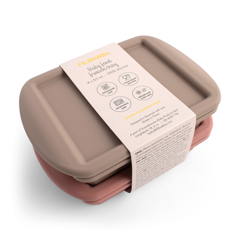 Filibabba frysbricka silikon 4x65 ml 2-pack Rose Mix