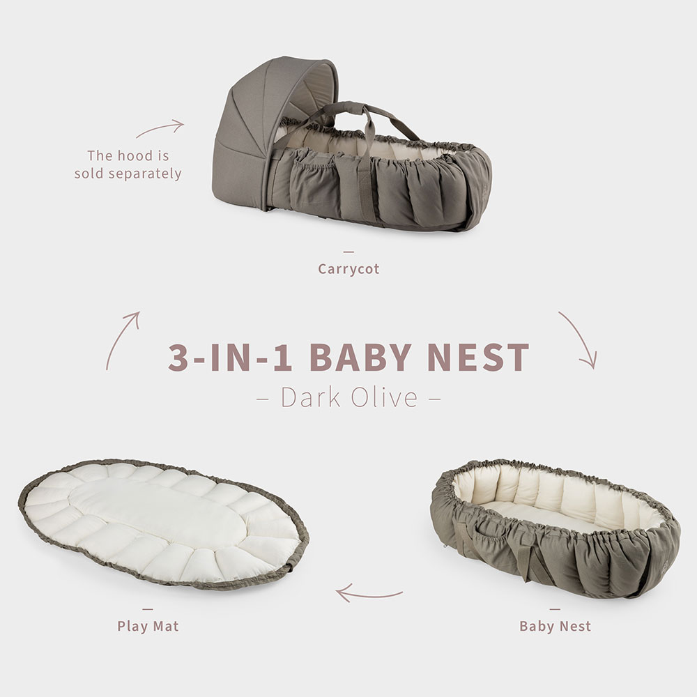 Sebra 3-in-1 Baby Nest dark olive